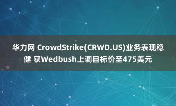 华力网 CrowdStrike(CRWD.US)业务表现稳健 获Wedbush上调目标价至475美元